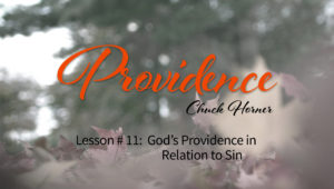 Providence: 11. God's Providence in Relation to Sin